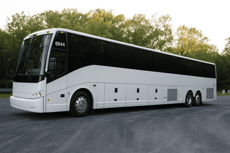 exterior of Santa Monica Coach Bus Service coach bus