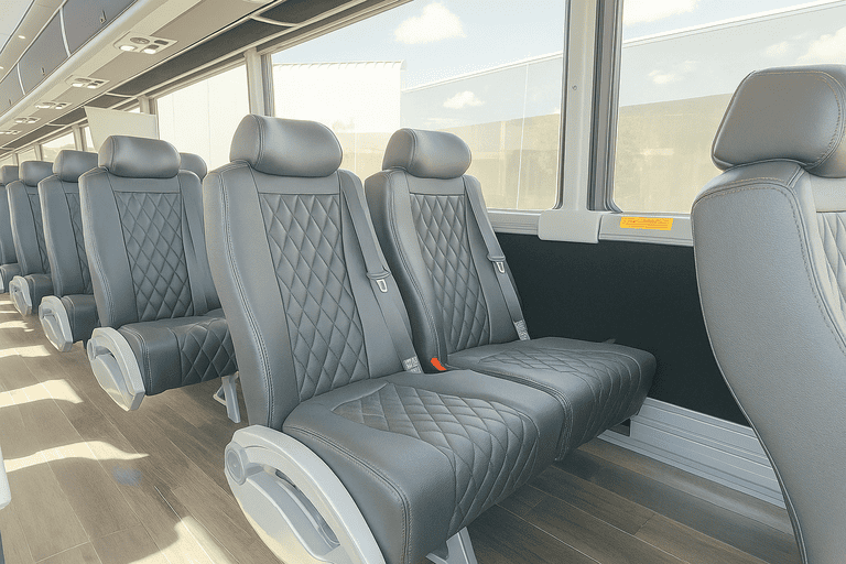 interior of Santa Monica Coach Bus Service charter bus