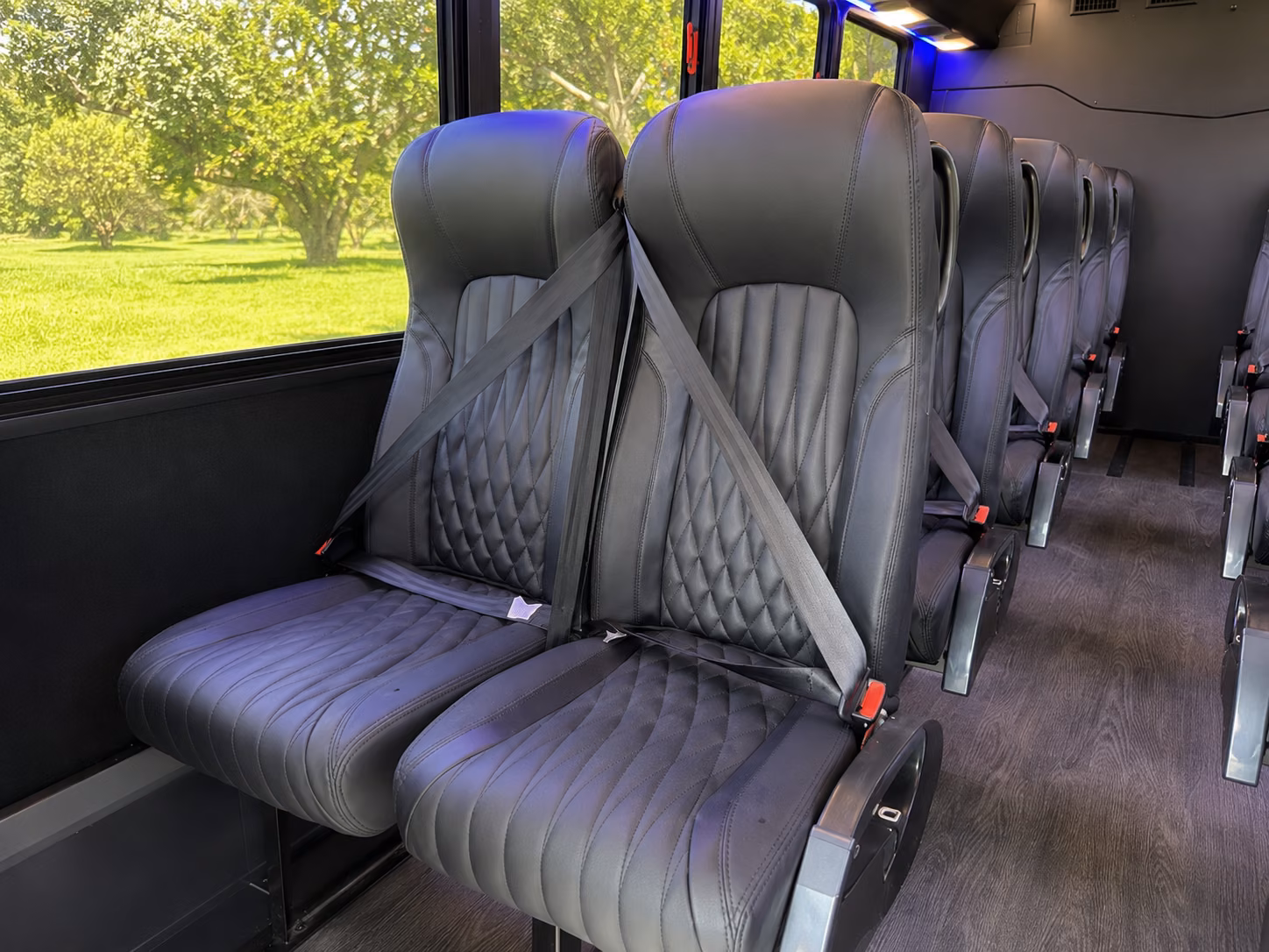 bridal party minibus rentals for santa monica wedding days