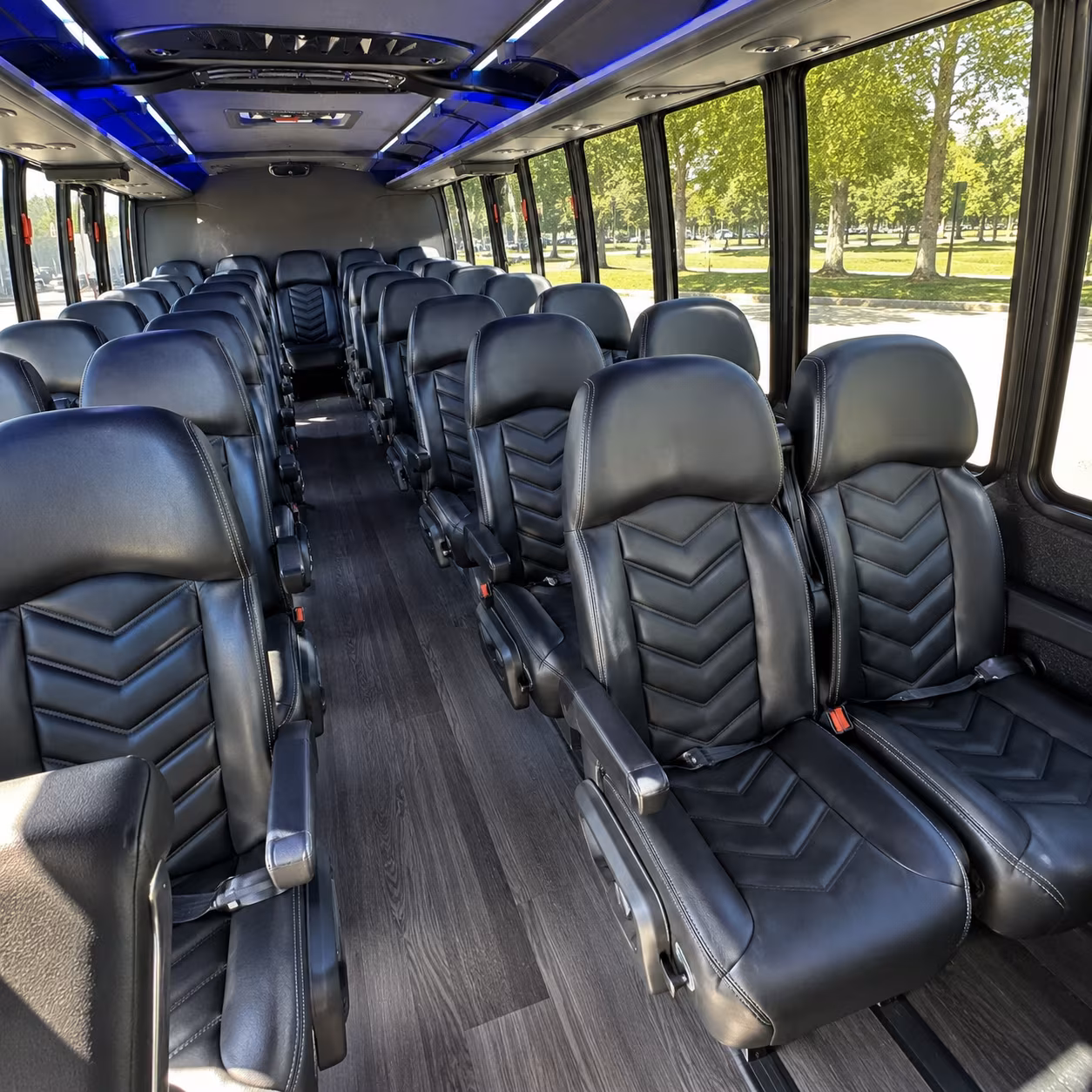 santa monica 25 passenger minibus inside