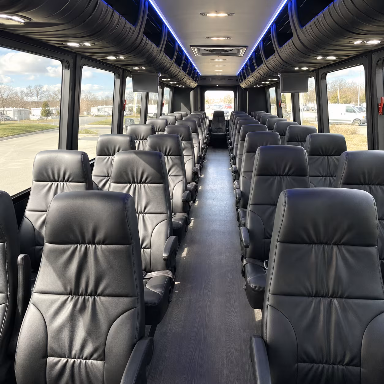 santa monica 35 passenger minibus inside