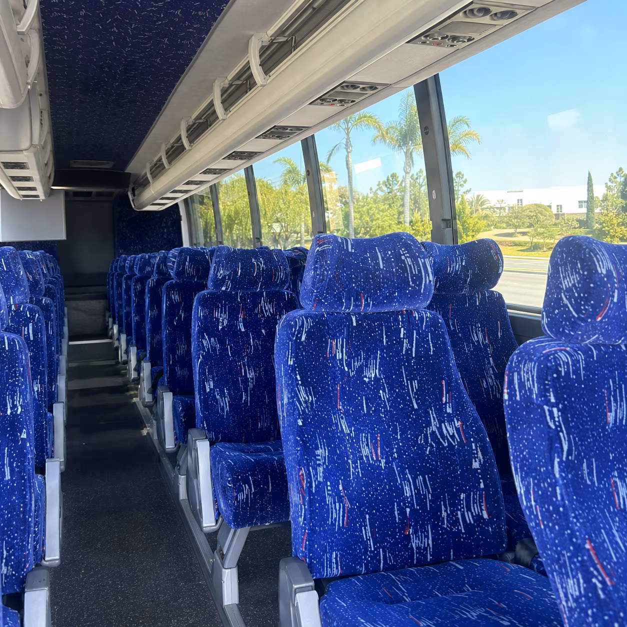 santa monica 56 passenger charter bus interior