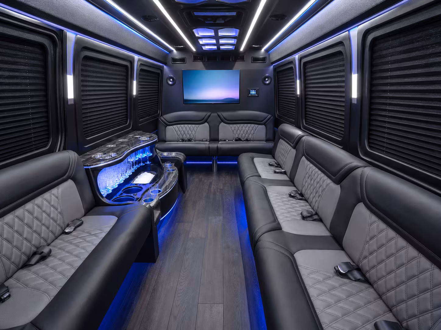 santa monica sprinter limousine interior