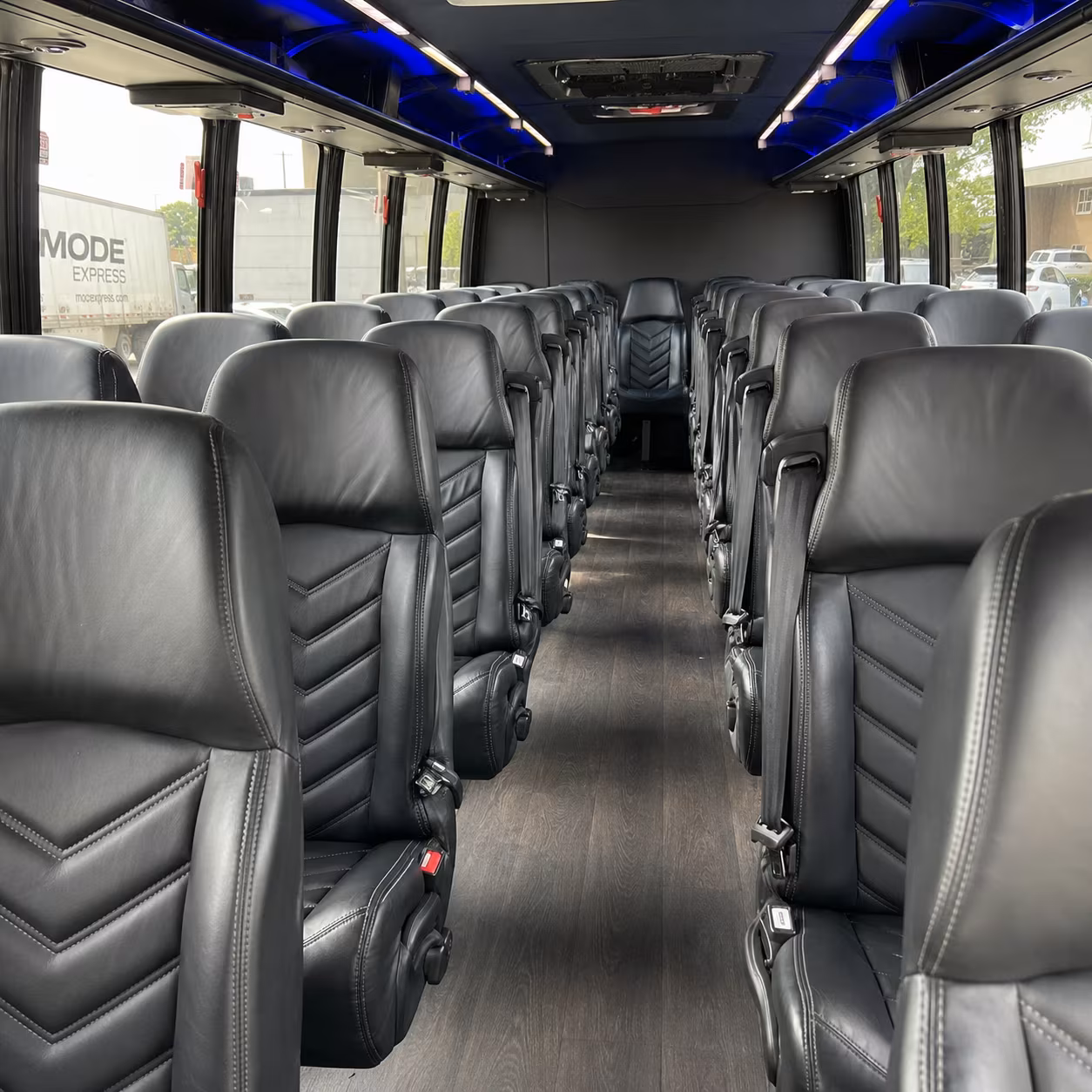 santa monica wedding transportation onboard seating